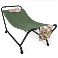 Outdoor Patio Hammock for Backyard, Garden w/ Stand, Pillow, Storage Pockets