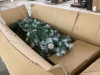 9' Pre-Lit Pre-Decorated Christmas Tree w/ Flocked Tips, Pinecones