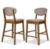 Set of 2 Modern Counter-Height Bar Stool Set W/ Upholstered Seat Cushion