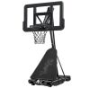 Adjustable 4.4-10ft Basketball Hoop, w/ Shatterproof Backboard, Ball Return