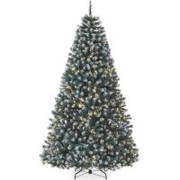 6' Pre-Lit Frosted Artificial Blue Spruce Christmas Tree, w/Easy Assembly