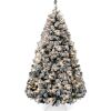 6' Pre-Lit Black Flocked Artificial Pine Christmas Tree w/ White Lights