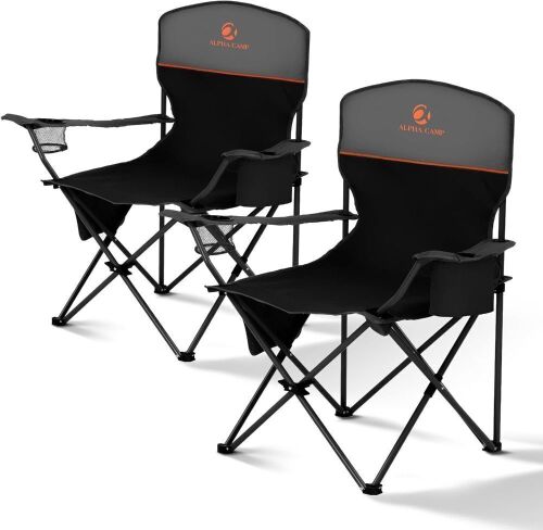 ALPHA CAMP Folding Camping Chairs, Set of 2