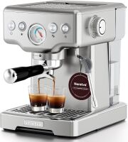 Neretva 15 Bar Espresso Machine with Visible Pressure Guage and Milk Frother