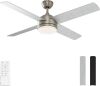 Warmiplanet Ceiling Fan with LED Light and Remote Control, Brushed Motor, 52-Inch