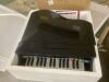 Kids Mini Wooden Grand Piano w/ Lid, Bench, Music Rack - Lids Needs Reattached