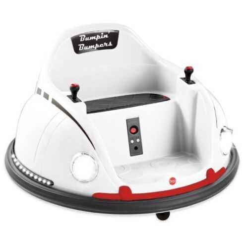 6V Kids Ride On Bumper Car Toy w/ Remote, Harness, Lights, 360 Degree Spin