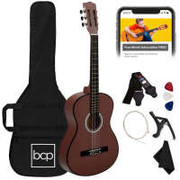 Beginner Acoustic Guitar Set w/ Case, Strap, Extra Strings - 38in