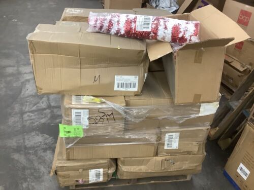 Pallet of (20) Cases of Small Candy Cane Tinsel Tree Centerpieces, 72 per Case