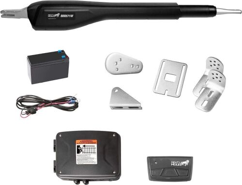 Mighty Mule Heavy Duty Single Swing Automatic Gate Opener with Battery, up to 850 lb., Smart and Solar Ready