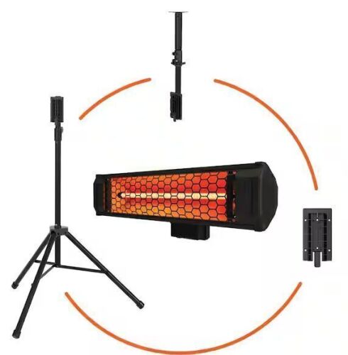 HEAT STORM Tradesman 1500-Watt Electric Outdoor Infrared Quartz Portable Space Heater with Tripod, Wall and Ceiling Mount