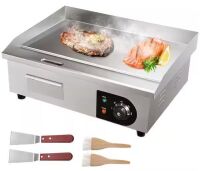 VEVOR 21 in. 1600 W Countertop Electric Flat Top Stainless Steel Teppanyaki Grill
