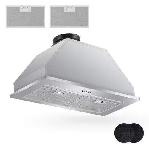 Tylza 28 in. 600 CFM Convertible Insert Range Hood with 2-Charcoal Filters and 2-3-Watt LEDs Touch Control in Stainless Steel