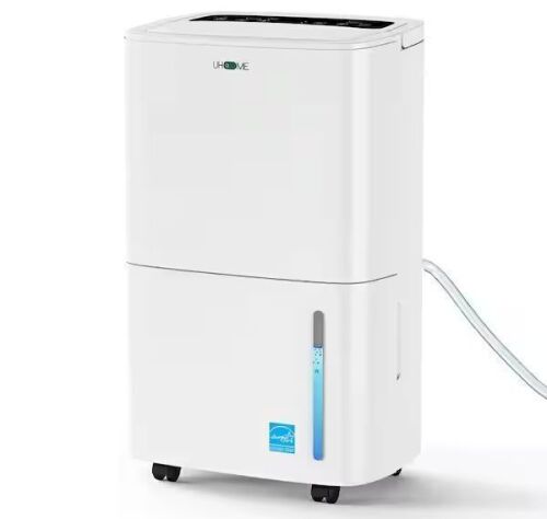 150 pt. 7,000 sq.ft. Dehumidifier in. White with Pump, Drain Hose and Bucket, Auto Defrost, Timer