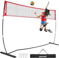 Bearwill 12FT Portable Volleyball Net, Height Adjustable with Carry Bag