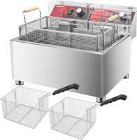 3600W Commercial Deep Fryer 25QT with 3 Baskets