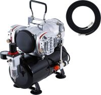 Master Airbrush TC-828 Airbrush Compressor with Tank, 1/4 HP Twin Cylinder, 3L Air Tank, 46L/Min Flow, Dual Air Brush Support, True Diaphragm Regulator