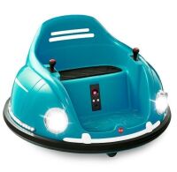 6V Kids Ride On Bumper Car Toy w/ Remote, Harness, Lights, 360 Degree Spin
