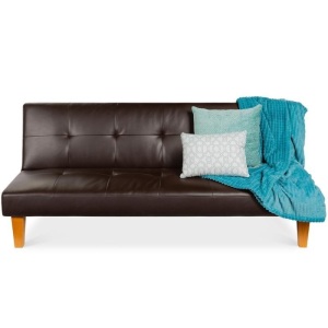 Convertible Lounge Futon Sofa Bed w/ Adjustable Back, Tufted Design 