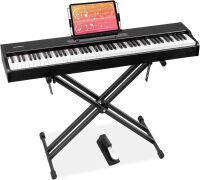 MOSEN Digital Piano 88-Key Weighted Keyboard with Stand, 128 Tones, 128 Polyphony, 88 Demo Songs, Recording and Dual piano Mode, Sustain Pedal, Music Rest