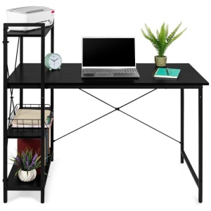 Computer Desk & 4-Tier Shelf, Modular Office Workstation, 48in 