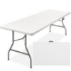8ft Portable Folding Plastic Dining Table w/ Handle, Lock&nbsp;