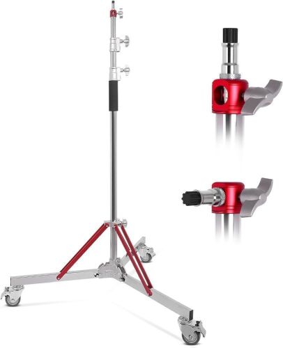 10ft Heavy Duty Adjustable Light Stand with Casters