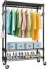 Heavy Duty Rolling Garment Rack 3 Tiers, 17.7" D x 47.2" W x 83.6" H