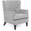 Modern Tufted Wingback Accent Chair w/ Nailhead Trim 