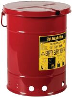 Justrite 6 Gallon Galvanized Steel Oily Waste Can, 16" x 12"