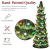 Set Of 3 Pre-Lit Ceramic Tabletop Christmas Trees - 2