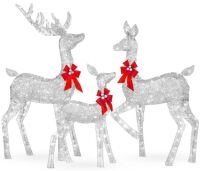 3 Piece Lighted Christmas Deer Set