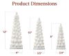 Set Of 3 Pre-Lit Ceramic Tabletop Christmas Trees - 3