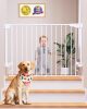 Baby Gate for Stairs, Wall-Mounted (Drill Required), Expandable No Bottom Bar Dog Gate, Auto Close Extra Wide Walk Thru, Pet & Toddler Proof Gate, Top & Bottom of Stairways