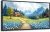 Framed Wall Art Landscape Paintings, Blue Misty Mountains Rustic Canvas Prints Farmhouse Cottage Wall Pictures