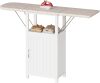 Ironing Board with Storage Cabinet, Folding Ironing Board with Extra Storage, Solid Wood Fold Down Ironing Station with Heat-Resistant Sponge for Small Spaces, Laundry Room