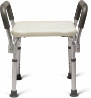Medline Bath Bench Shower Seat with Padded Armrests, 350lb Capacity