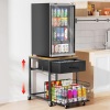 Housolution Mobile Mini Fridge Stand with Storage
