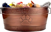 BREKX Indestructible Metal Dog Toy Bin, 25qt