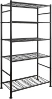 5 Tier Shelving Unit with Leveling Feet, 33.0" W x 12.6" D x 72.0" H, Black