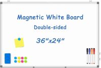 Double-Sided Magnetic White Board, 36" x 24"