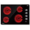 30 in. 4 Elements Radiant Electric Cooktop in Black with Knob Control