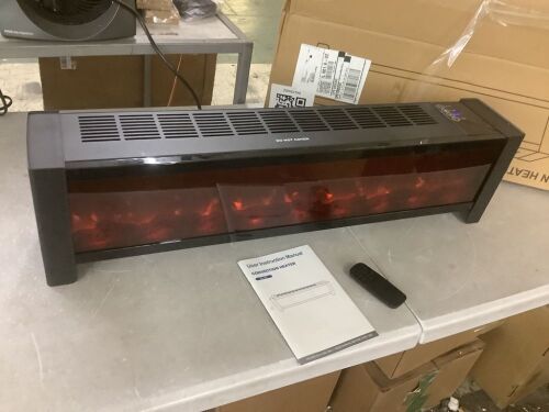 1500W Electric Fireplace Heater with Realistic 3D Flame Effect, Tip-Over & Overheat Protection