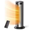 DREO 1500-Watt 20 in. Indoor Portable Ceramic Convection Electric Space Heater, 70&deg; Osc w/Remote, 3-Heat Levels in Silver