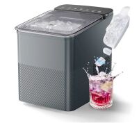 8.5 in. 26 lb. Bullet-Shaped Countertop Portable Ice Maker in Gray with 2-Ice Sizes , 6 min/8-Pieces, Auto-Cleaning