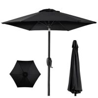 Outdoor Steel Market Patio Umbrella Decoration w/ Tilt, Crank Lift - 10ft