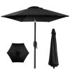 Outdoor Steel Market Patio Umbrella Decoration w/ Tilt, Crank Lift - 10ft