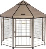 Advantek Pet Gazebo Outdoor Metal Dog Kennel with Reversible Cover, 5 Foot