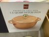 Cast-Iron Dutch Oven Kitchen Cookware w/ Enamel, Handles - 7.5qt - 6