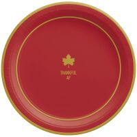 Case of (24) "Thankful AF" Friends Gathering 10" Round Paper Plates, 20ct